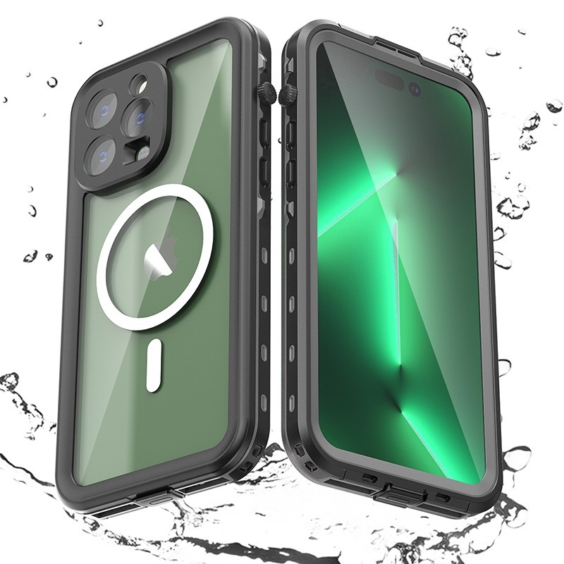 Mobiq Waterdicht Magsafe iPhone 14 Pro Max Hoesje Zwart - 1