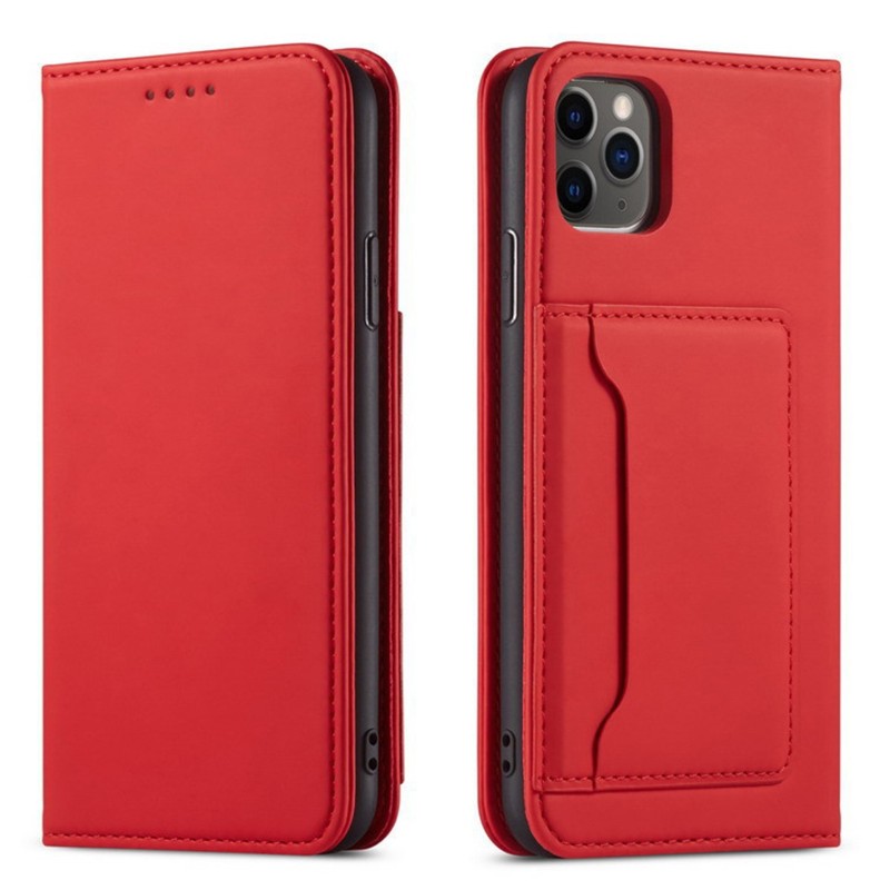 Mobiq - Magnetic Fashion Wallet Case iPhone 14 Pro Max rood 01
