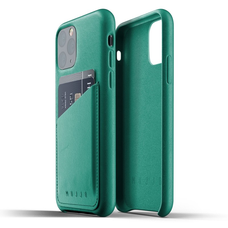 Mujjo Full Leather Wallet iPhone 11 Pro alpine green - 2