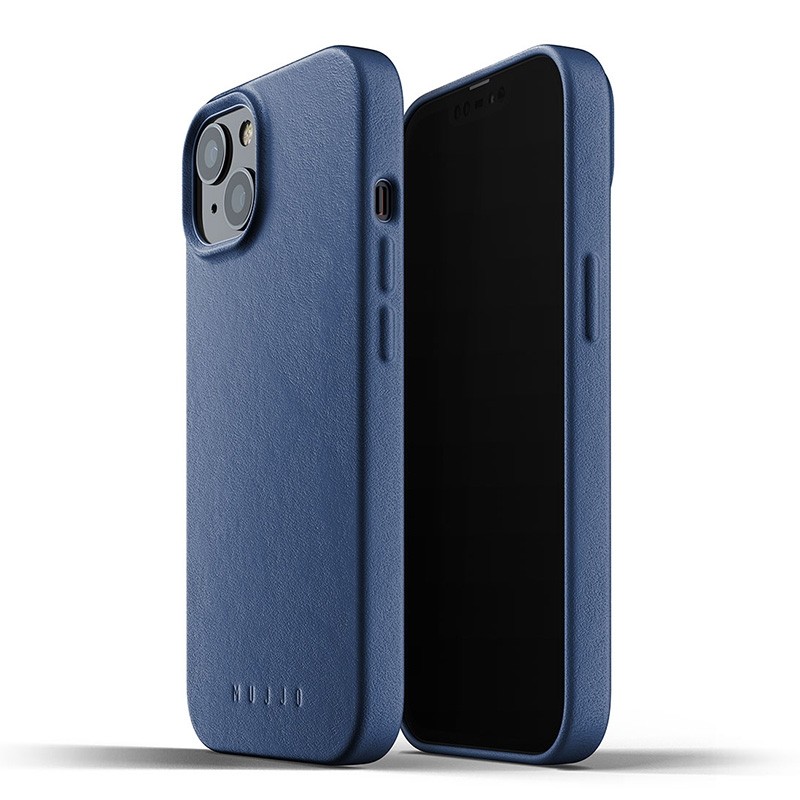 Mujjo Leather Case iPhone 13 Blauw - 1