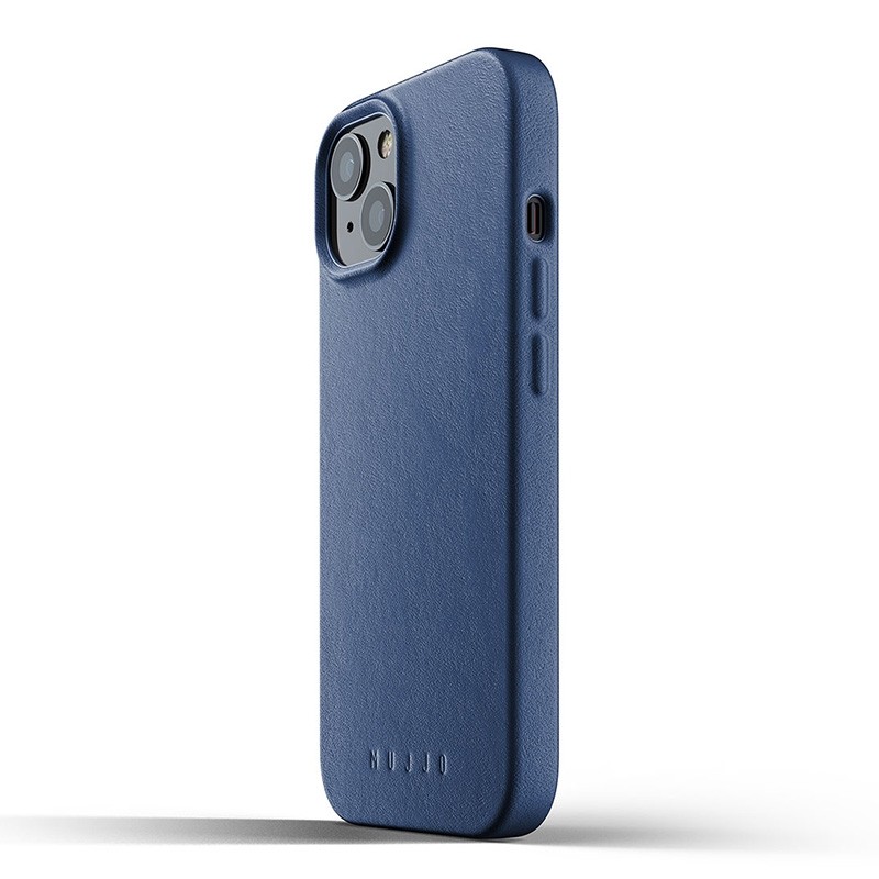 Mujjo Leather Case iPhone 13 Blauw - 3