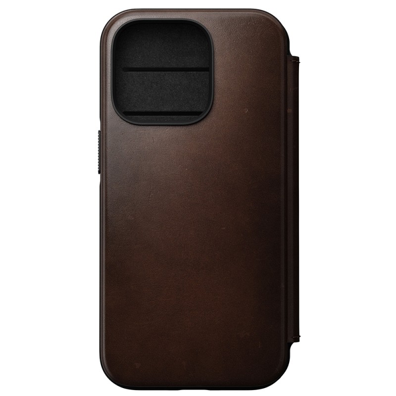 Nomad - Rugged Horween Leather Folio iPhone 14 Pro Magsafe hoesje Bruin 05