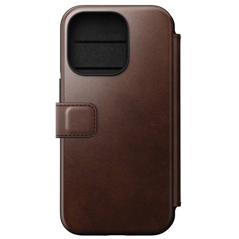 Nomad - Rugged Horween Leather Folio iPhone 14 Pro Magsafe hoesje Bruin 06