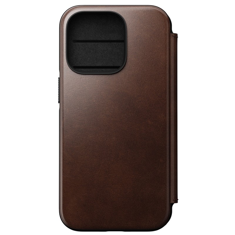 Nomad - Rugged Horween Leather Folio iPhone 14 Pro Max Magsafe hoesje Bruin 08