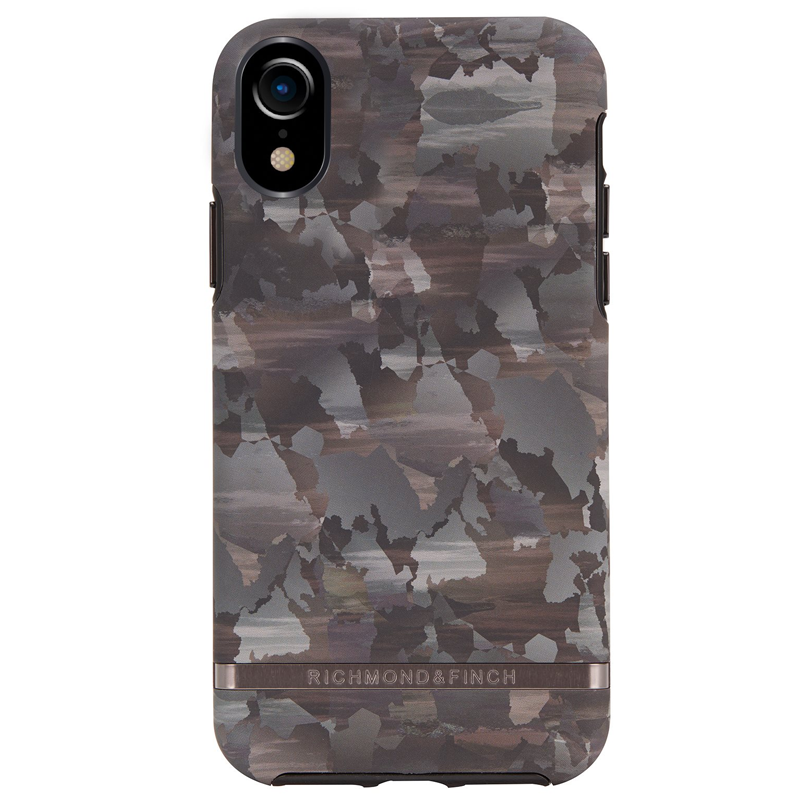 Richmond and Finch Trendy iPhone XR Hoesje Camouflage Grijs 01
