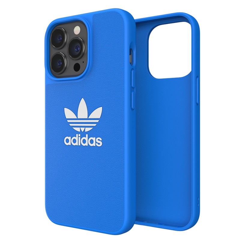 Adidas Moulded Case iPhone 13 Pro Blauw Wit logo 04
