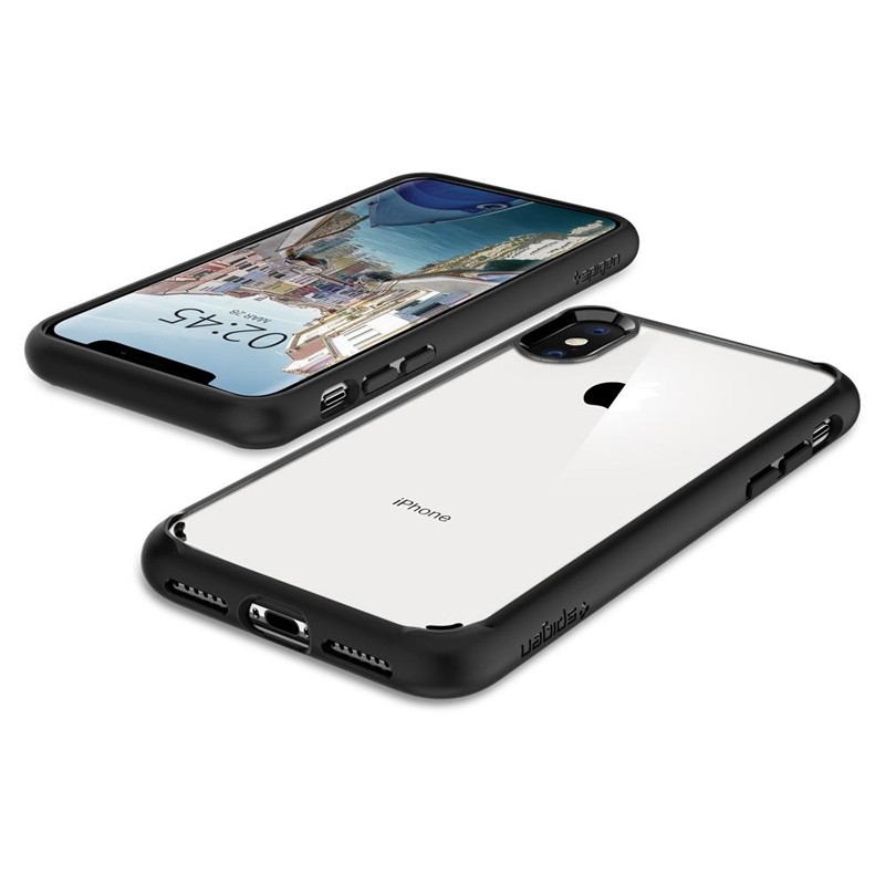 Spigen Ultra Hybrid iPhone XS Max Hoesje zwart / transparant 05