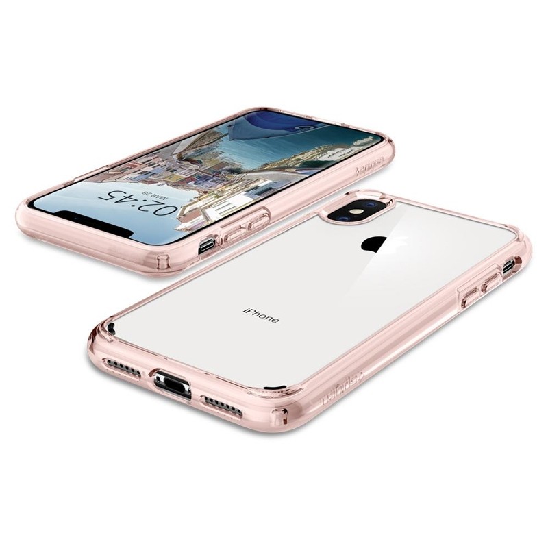 Spigen Ultra Hybrid iPhone XS Max Hoesje roze / transparant 04