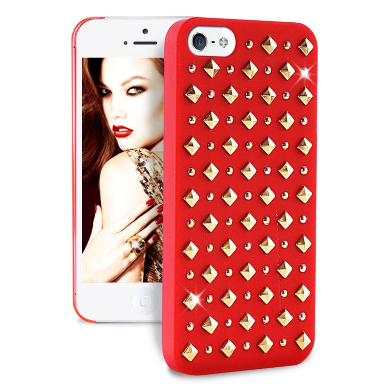 Puro Studs Backcover iPhone 5/5S Red - 3