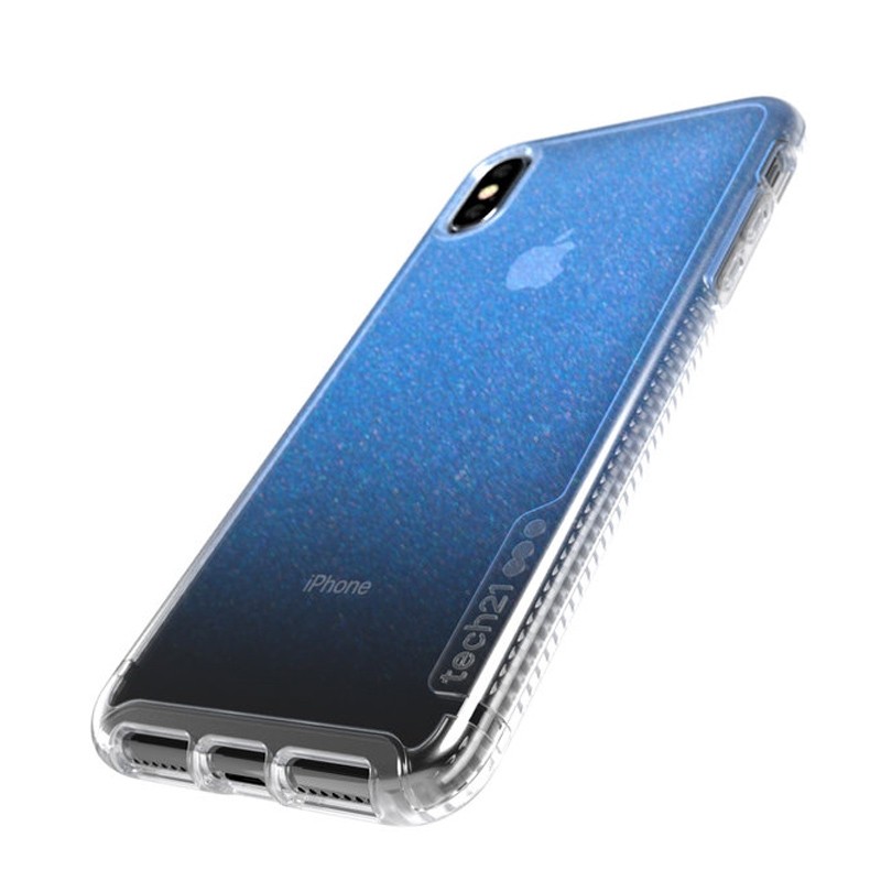 hefboom Ongeëvenaard Dominant Tech21 Pure Shimmer iPhone XS Max Blauw | iPhone-Cases.nl