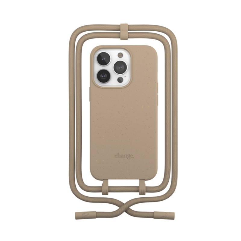 Woodcessories - Change Case Big Lanyard iPhone 14 Pro Hoesje Bruin 02