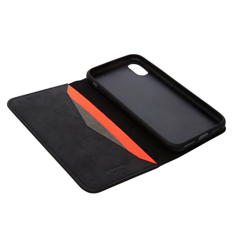 Knomo Premium Leather Folio iPhone X/Xs Zwart - 3