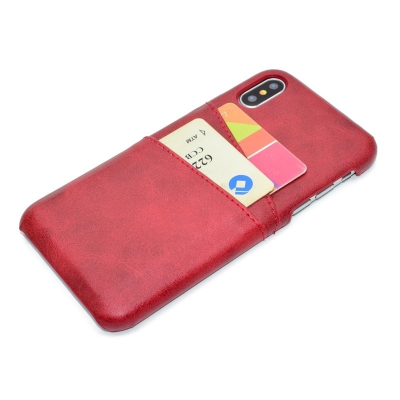 Mobiq Leather Snap On Wallet iPhone XS Max Rood 03