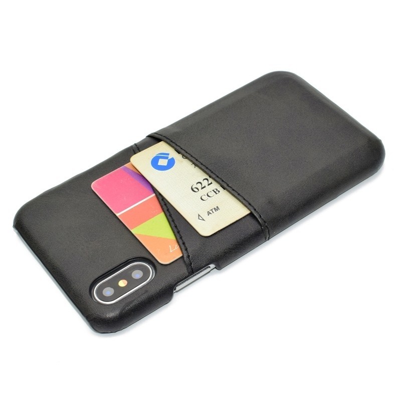 Mobiq Leather Snap On Wallet iPhone XS Max Zwart 03