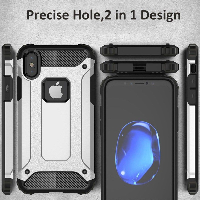 Mobiq - Rugged Armor Case iPhone XS Max Hoesje Blauw 03