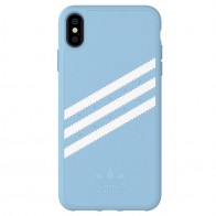 Adidas Moulded Case PU Suede iPhone XS Max hoesje lichtblauw 01