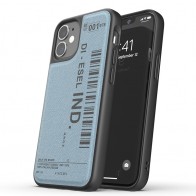 Diesel Moulded Case iPhone 12 Mini blauw/zwart barcode 01