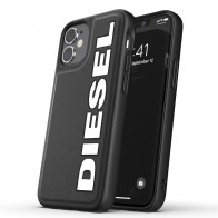 Diesel Moulded Case iPhone 12 Mini zwart/wit logo 01