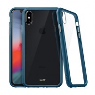 LAUT Accents iPhone XS Max Hoesje Donkerblauw / Transparant 01