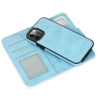 Mobiq Magnetische 2-in-1 Wallet Case iPhone 12 / 12 Pro Lichtblauw - 1