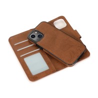 Mobiq - Magnetische 2-in-1 Wallet Case iPhone 14 max bruin 01