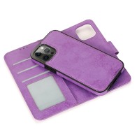 Mobiq - Magnetische 2-in-1 Wallet Case iPhone 14 Pro paars 01