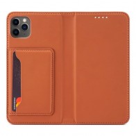 Mobiq Magnetic Fashion Wallet Case iPhone 12 Mini Bruin - 1