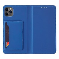 Mobiq Magnetic Fashion Wallet Case iPhone 12 Mini Blauw - 1