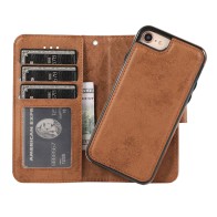 Mobiq 2-in-1 Magnetische Wallet iPhone SE 2022 Bruin - 1