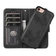 Mobiq 2-in-1 Magnetische Wallet iPhone SE 2022 Zwart - 1