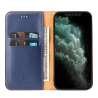 Mobiq - Premium Business Wallet iPhone 14 Portemonnee Hoes blauw 01
