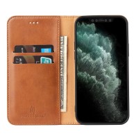 Mobiq - Premium Business Wallet iPhone 14 max Portemonnee Hoes bruin 01