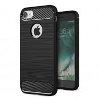 Mobiq - Hybrid Carbon iPhone 8/ 7 Plus Hoesje Zwart - 1