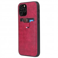 Mobiq Croco Wallet Back Cover iPhone 12 Pro Max Rood - 1