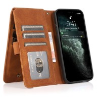 Mobiq Lederen Wallet Hoesje iPhone 14 Pro Max Bruin 01