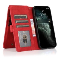 Mobiq Lederen Wallet Hoesje iPhone 14 Pro Max Rood 01