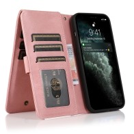 Mobiq Lederen Wallet Hoesje iPhone 14 Pro Max Roze 01