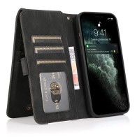 Mobiq Lederen Wallet Hoesje iPhone 14 Pro Max Zwart 01