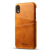 Mobiq Leather Snap On Wallet iPhone XS Max Tan bruin 01