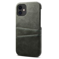 Mobiq - Leather Snap On Wallet iPhone 14 Max Hoesje grijs 01
