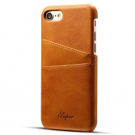 Mobiq Leather Snap On Wallet Case iPhone 8/7 Tan 01