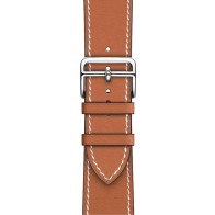 Mobiq Apple Watch 42 / 44 / 45 mm Lederen Design Bandje Bruin - 1