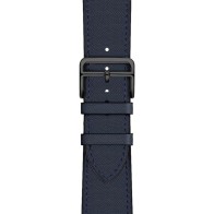Mobiq Apple Watch 42 / 44 / 45 mm Lederen Design Bandje Donkerblauw - 1