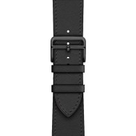 Mobiq Apple Watch 42 / 44 / 45 mm Lederen Design Bandje Zwart - 1
