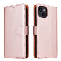 Mobiq Lederen Wallet Hoesje iPhone 13 Mini Roze - 1