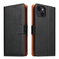 Mobiq - Lederen Wallet Hoesje iPhone 14 zwart 01