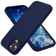 Mobiq Liquid Silicone Hoesje iPhone 13 Mini Donkerblauw - 1