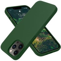 Mobiq Liquid Silicone Case iPhone 13 Pro Donkergroen - 1