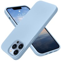 Mobiq Liquid Siliconen Hoesje iPhone 14 Pro Max Lichtblauw 01