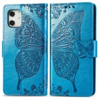 Mobiq Premium Butterfly Wallet Hoesje iPhone 12 Pro Max Blauw - 1 